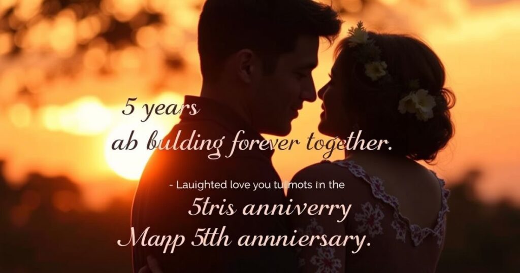 Short and Sweet 5th Anniversary Quotes for Husband That Pack a Punch